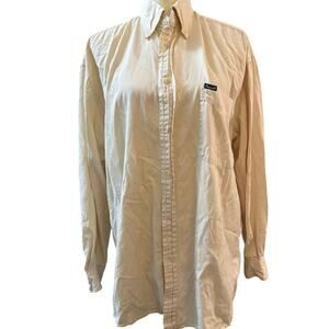 Faconnable Button Down Shirt, European, Cream, Men's Size Medium